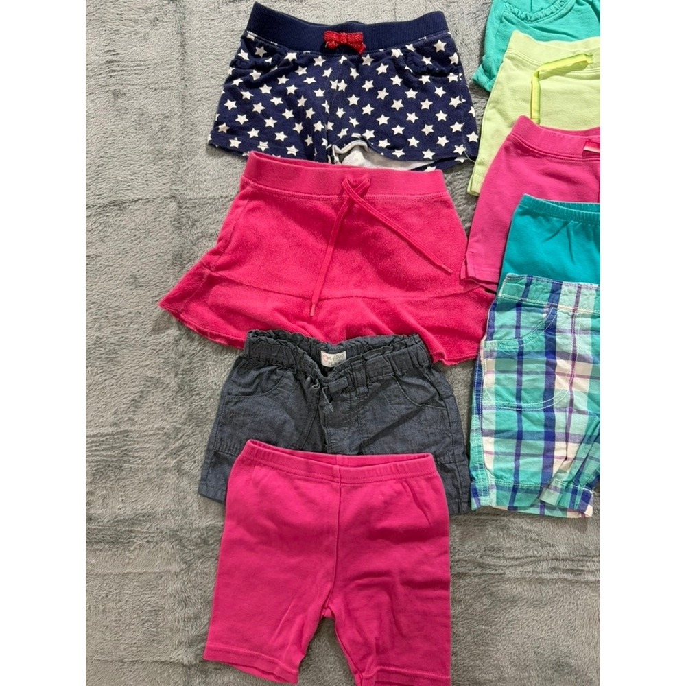 Girls Shorts Lot 8 Pairs Size 4 4T Jumping Beans Sonoma Plaid Pink Blue Green - Picture 2 of 13